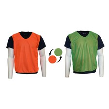 Precision Unisex Adult Plain Mesh Reversible Training Bib - Orange/Green - 15 Years