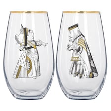 V&A Alice in Wonderland Tumbler Set 350ml Set of 2 | Clear