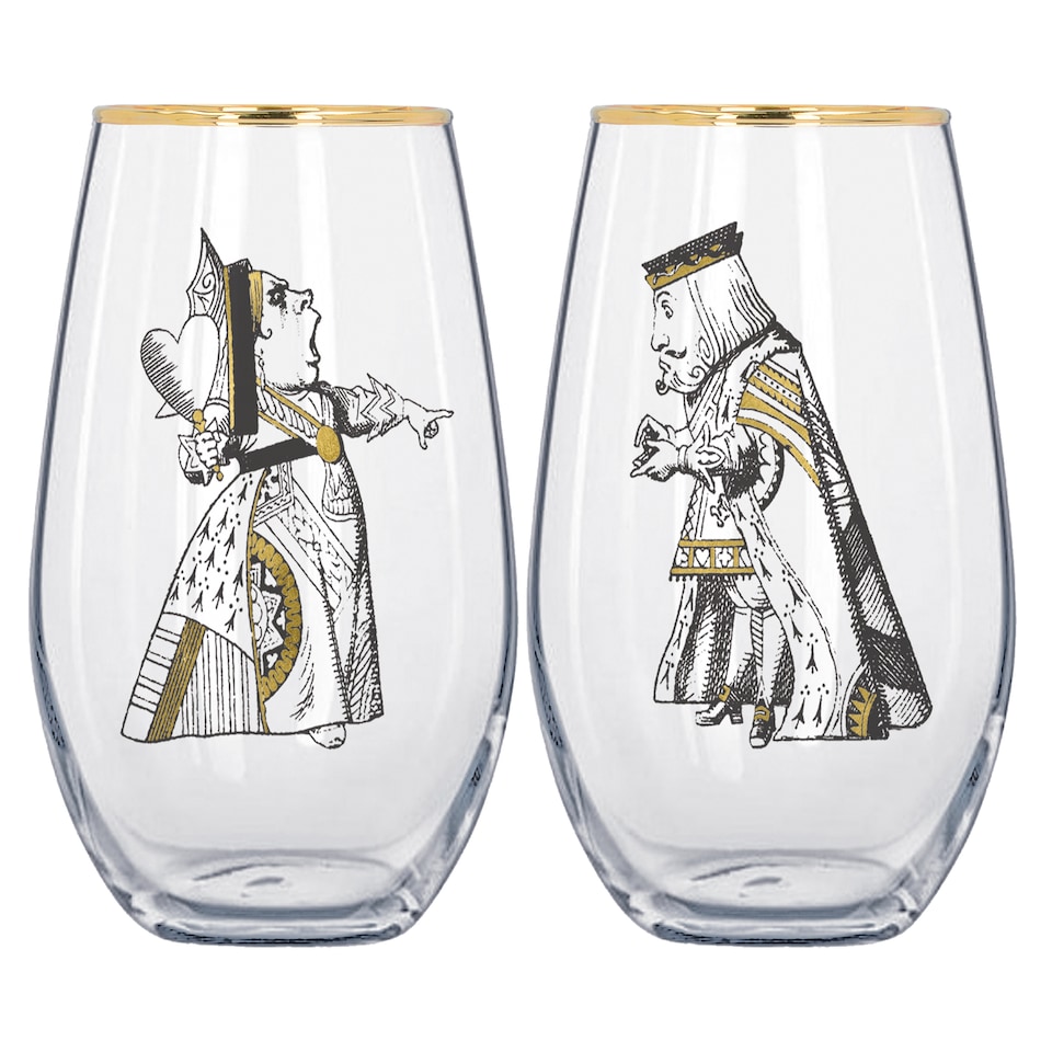 image 1 of V&A Alice in Wonderland Tumbler Set 350ml Set of 2 | Clear