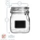 image 3 of Bormioli Rocco Lavagna Glass Storage Jars with Labels - 750ml - Pack of 6