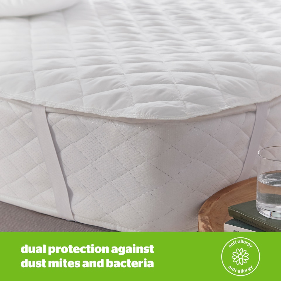image 1 of Silentnight Anti-Allergy Mattress Protector, Super King | White | 1
