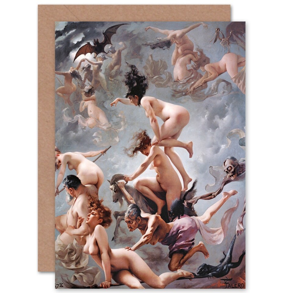 image 1 of Falero Witches Going Their Sabbath Blank Art Card