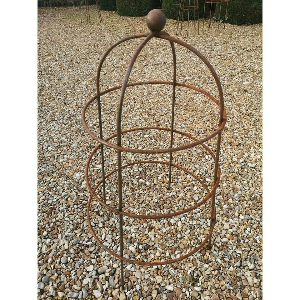 image 1 of Chelsea Range (Large) Cloche Plant Support - L54.6 x W54.6 x H95.3 cm - Bare Metal/Ready to Rust