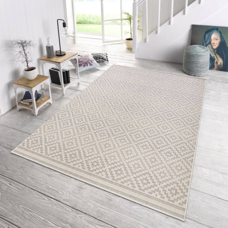 image 1 of The Rugs Raute Diamond Rug Indoor Outdoor Polypropylene Weatherproof Durable