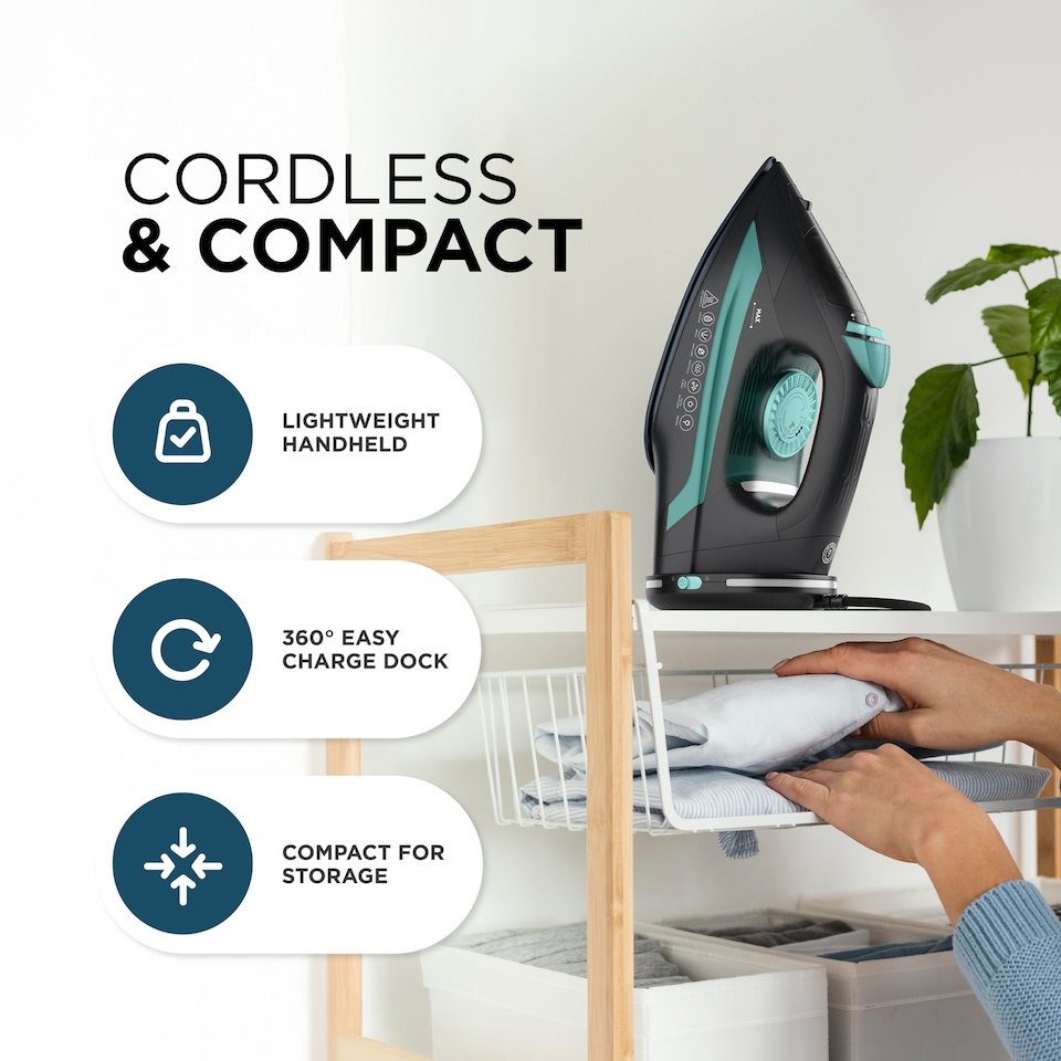 image 1 of DMD Cordless Steam Iron with Ceramic Soleplate 2800W