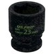 image 1 of 23mm Metric Shallow Impact Impacted European Style Socket 1/2" Drive 6 Sided