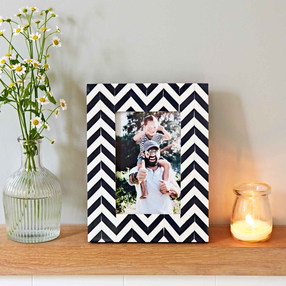 image 1 of Neha Chevron Patterned Photo Frame
