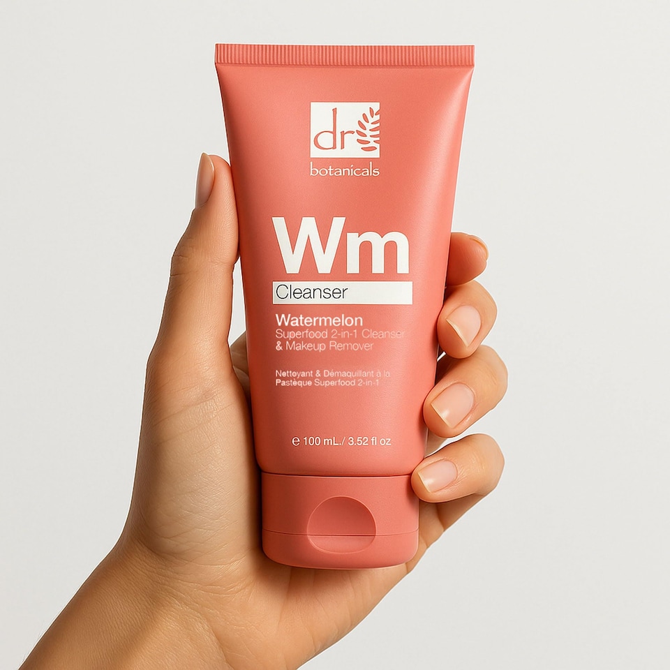image 1 of Dr. Botanicals Watermelon Anti-Ageing 2-in-1 Cleanser with Glycolic Acid, Salicylic Acid 100ml for Acne, Blemishes, Large Pores, Dullness