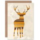 image 1 of Abstract Stag Silhouette Stripes Art Blank Just to Say Card