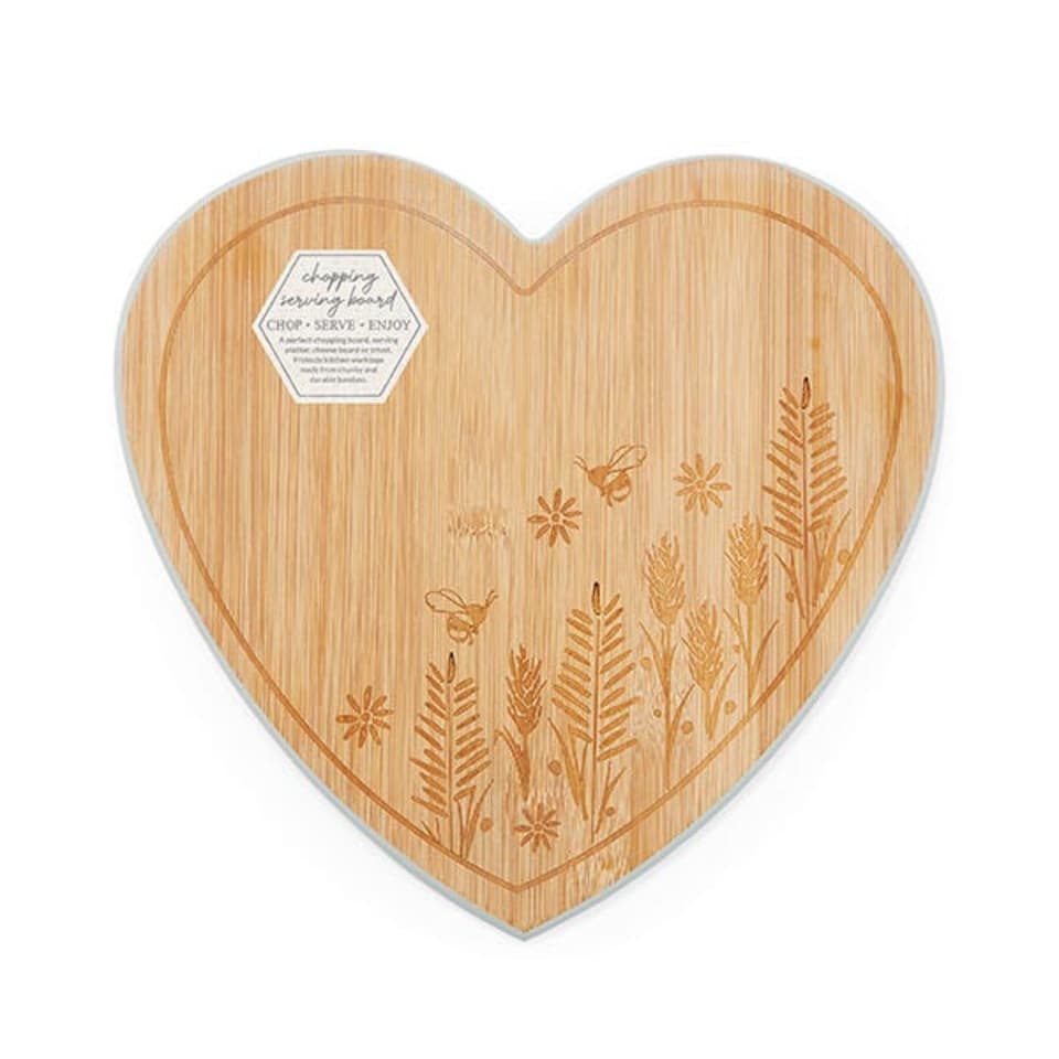 image 1 of Cooksmart Homestead Bamboo Heart Shaped Board