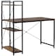 image 2 of HOMCOM Reversible Computer Desk with Storage Shelves on Left or Right, Industrial Reversible Writing Desk for Home Office, Study, Easy Assembly, 120 x 64 x 121cm, Rustic Brown and Black