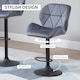 image 5 of HOMCOM Adjustable Bar Stools Set of 2, Armless Upholstered Swivel Counter Chairs, Barstools with Back, Footrest, Dark Grey