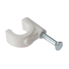 Forgefix Round Cable Clips - White - 7-8mm