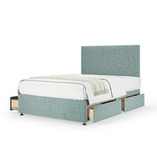 Majestic 1000 Pocket Sprung Duckegg Linen 4 Drawer Divan Set And Valencia Headboard Super King