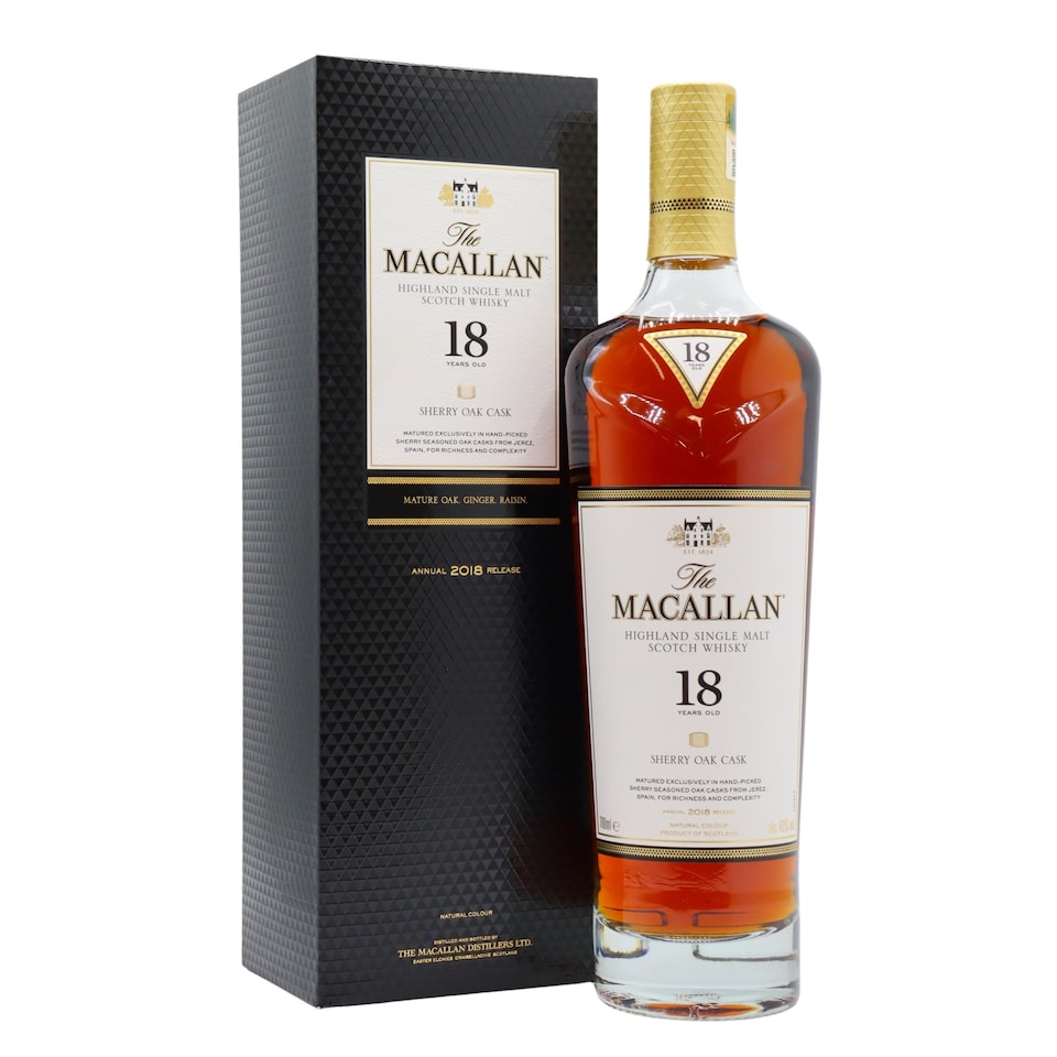 The Macallan 2018 Release Sherry Oak Highland Single Malt Scotch 18 year old Whisky