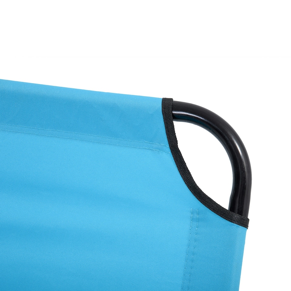 image 1 of Outsunny Reclining Lawn Chaise Lounge Folding Chair Adjustable Backrest, Blue