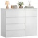 image 1 of HOMCOM Sideboard Storage Cabinet, Kitchen Cupboard with 5 Drawers | White | White embossed