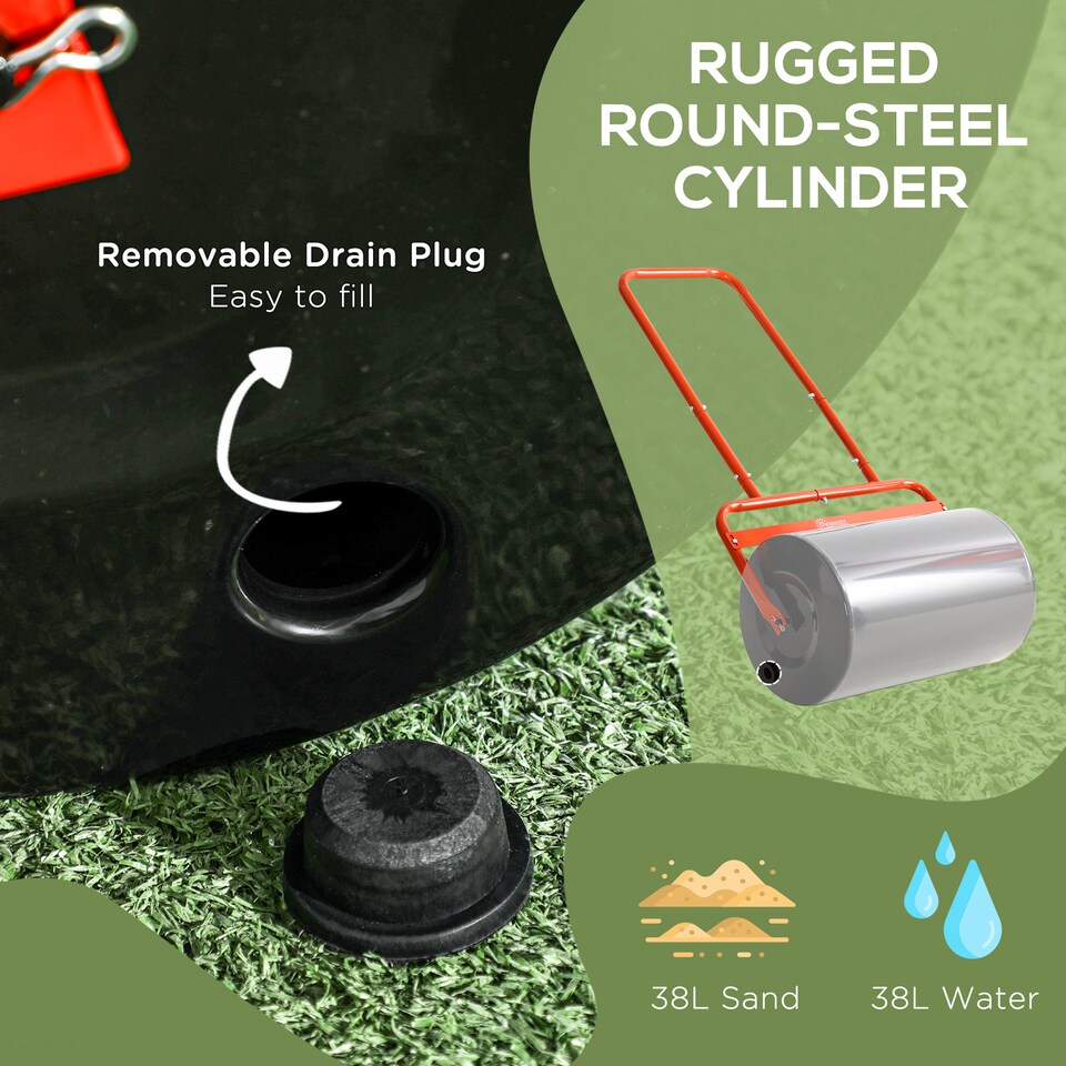 image 1 of Outsunny Combination Push w/ 38L Sand or Water Garden Red