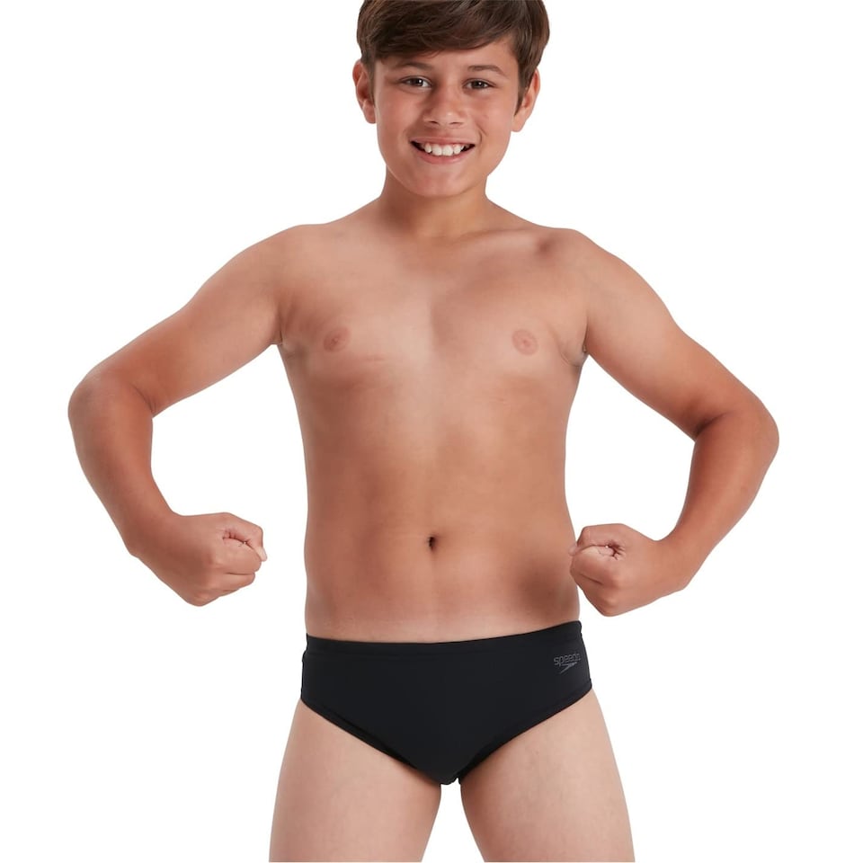 image 1 of Speedo Boy's Endurance+ 6.5cm Swim Briefs | Chlorine Resistant | Quick Drying | Stretch Fabric | Comfort Fit, Black, 13-14 Years