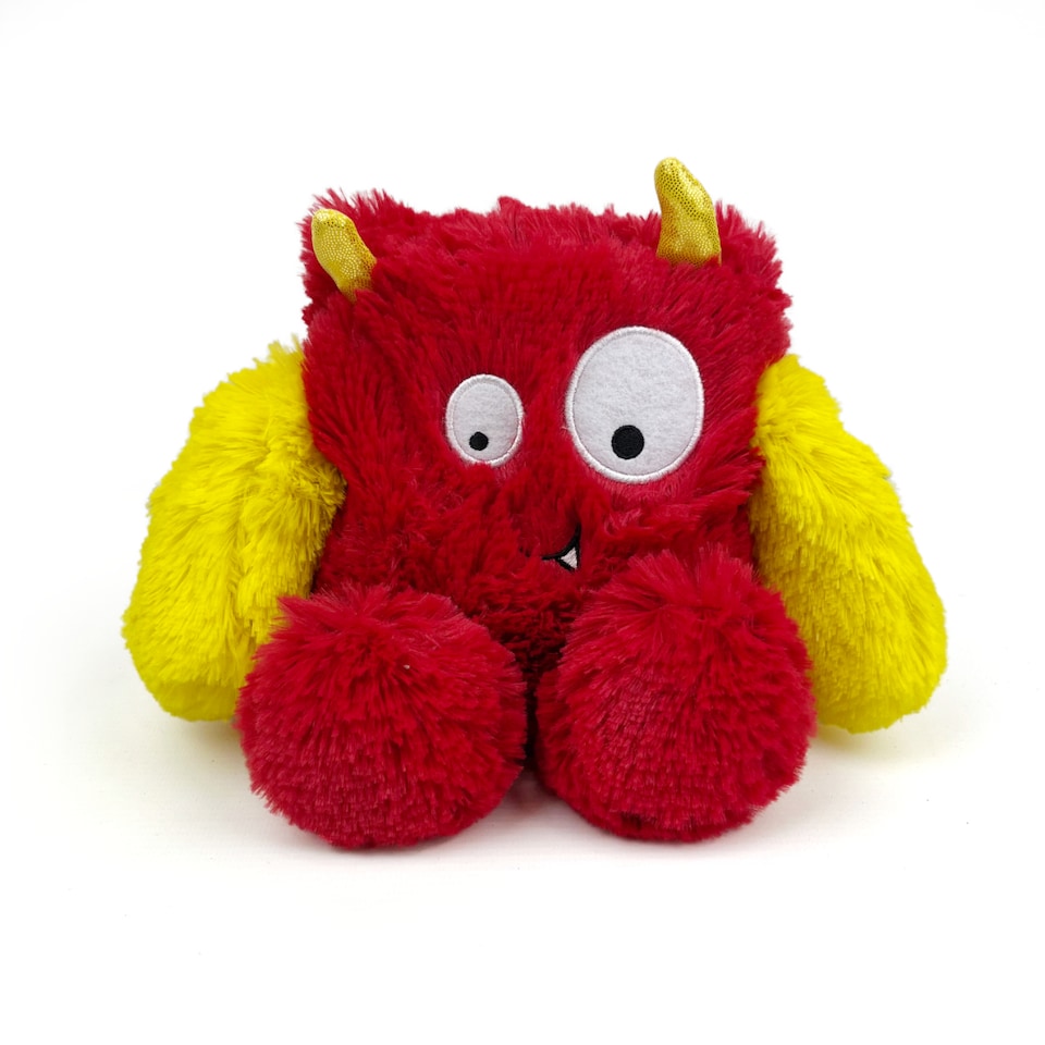 image 1 of Warmies Microwavable Bright Red Monster Soft Toy