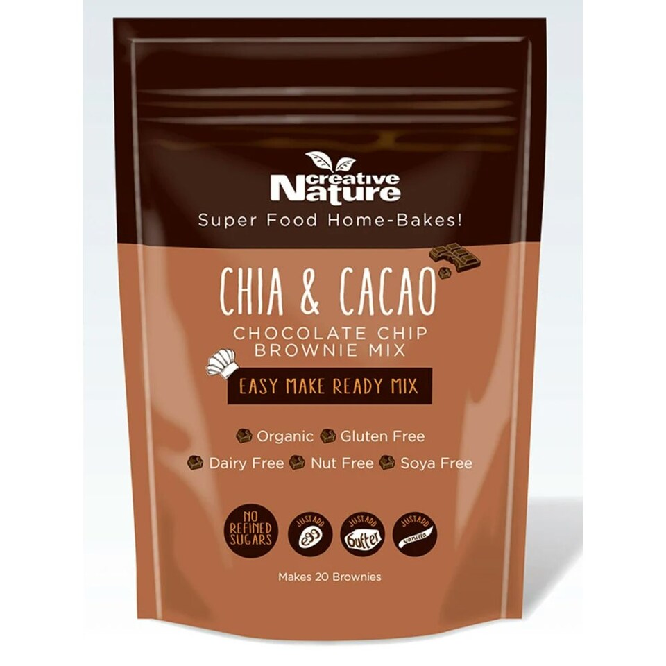 Chia & Cacao Chocolate Chip Brownie Mix, Gluten Free 400g (Creative Nature)