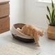 image 3 of Oval Cat Litter Tray Box with Rim | Brown | 1