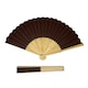 image 3 of Brown Paper Foldable Hand Held Bamboo Wooden Fan by Parev