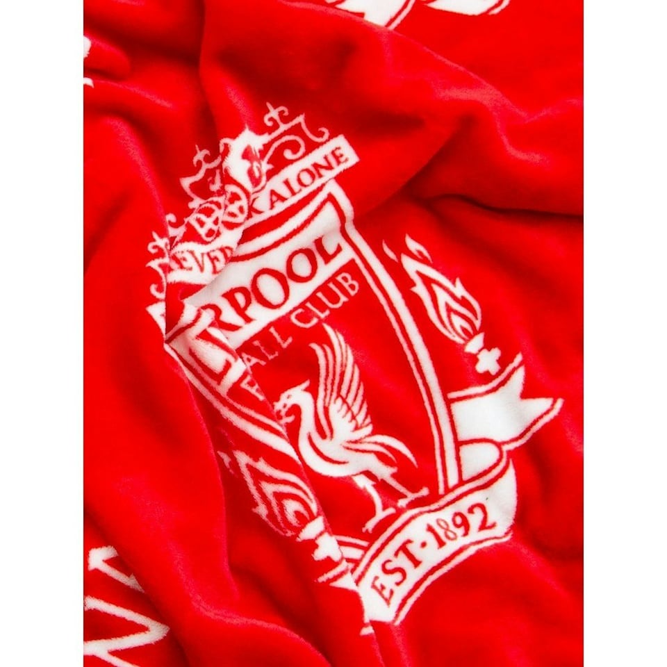 image 1 of Liverpool FC YNWA Rotary Fleece Blanket - Red/White - 200cm x 150cm
