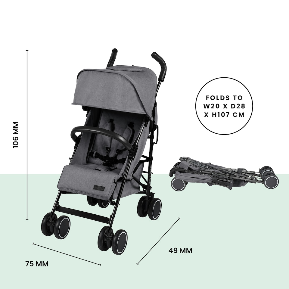 image 1 of Discovery Pushchair – 6 Months to 22kg (Approx. 4 Years*), Lightweight & Compact, UPF 50+ Hood, Rain Cover & Large Basket (Graphite Grey)