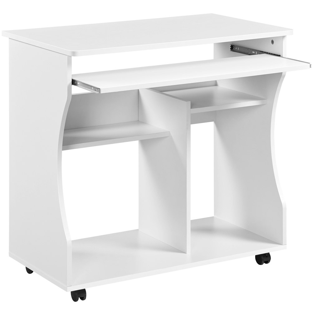 Yaheetech Space-saving Computer Desk Wheels | White
