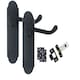 image 2 of Golden Grace 5 Sets Victorian Scroll Design Door Handles Lever on Shaped Backplate in Matt Black - Latch Door Pack with Ball Bearing Hinges Black