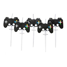 Gaming Party Birthday Pick Candles - Pack of 5 | Black
