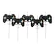 image 1 of Gaming Party Birthday Pick Candles - Pack of 5 | Black
