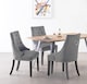 image 4 of Set of 4 Dark Grey Windsor  Velvet Dining Chair Ergonomic Scoop Knockerback & Button Tufted Wood Legs | Grey | Dark Grey
