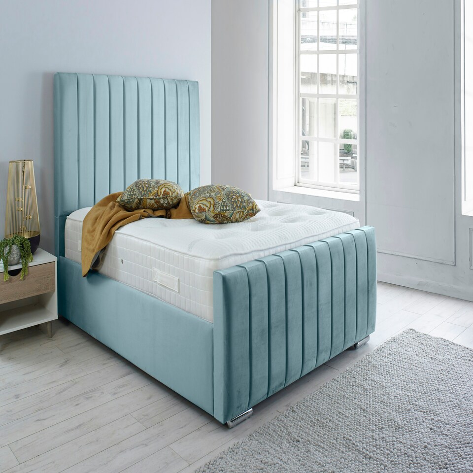 Sancia Plush Single Bed Frame - Duck Egg