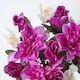 image 7 of Homescapes Set of 2 Purple, Orange & White Roses & Peonies Artificial Flowers in Grave Vases