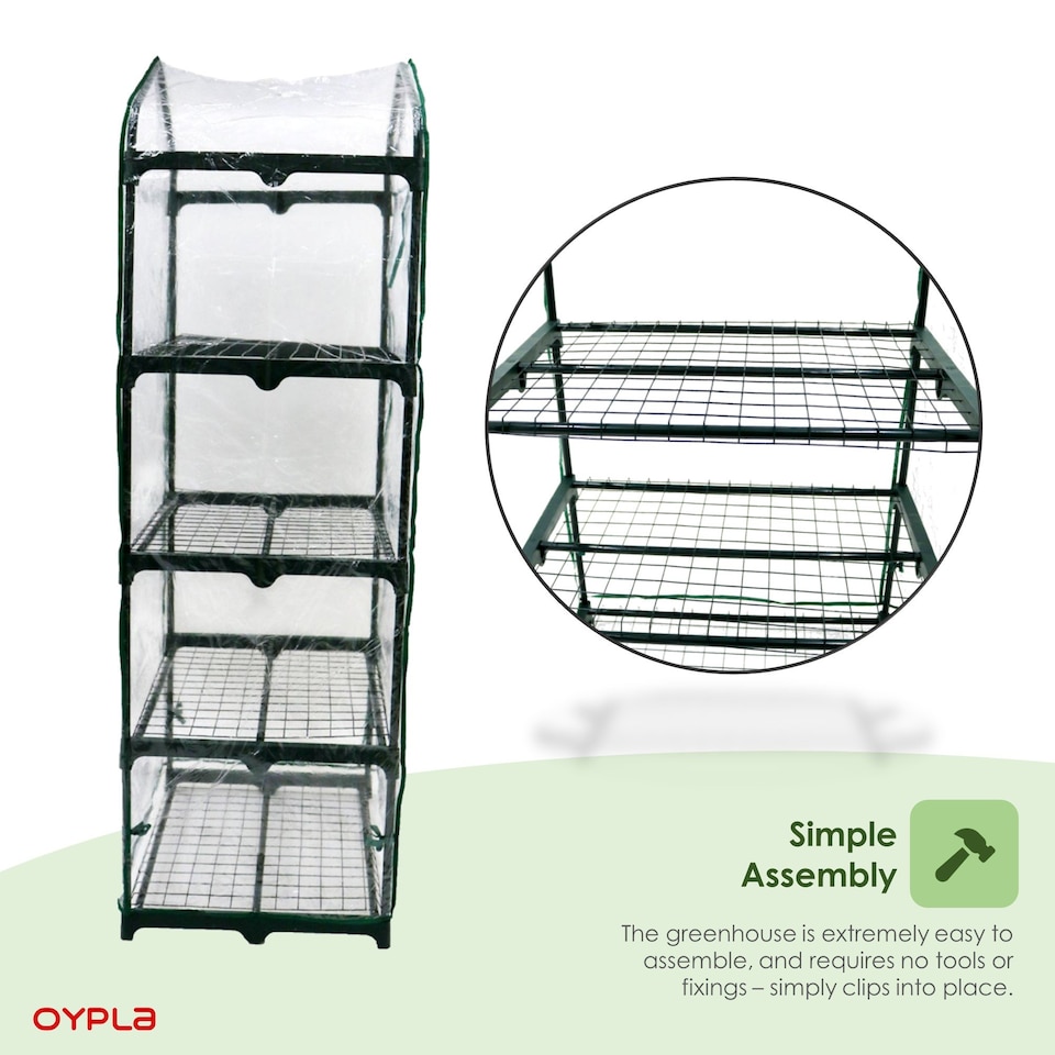 image 1 of 4-Tier Mini Growhouse Garden Greenhouse