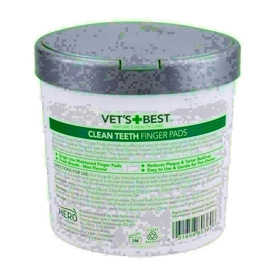 image 1 of 50PK Dog Pet Teeth Tooth Cleaning Finger Pads Wipes Plaque Tartar Remover