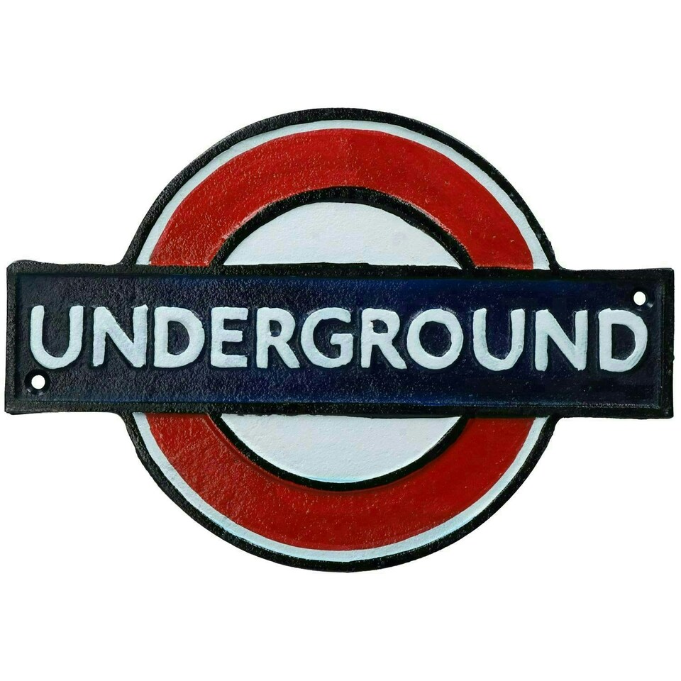 image 1 of London Underground Cast Iron Sign Plaque Door Wall House Fence Gate Garden
