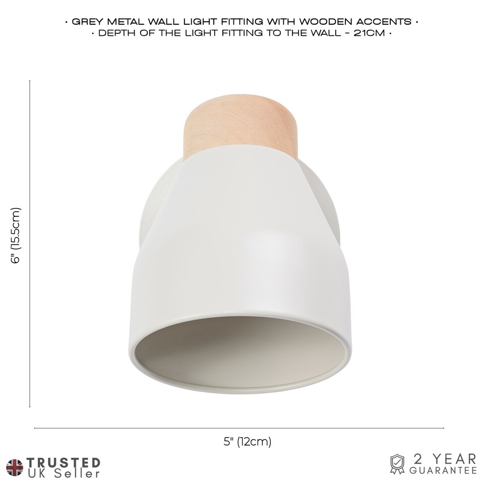 image 1 of Contemporary Scandinavian Designed Wall Light Fitting in Pastel Muted Dove Grey | Grey