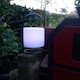 image 2 of ValueLights Corte Black Outdoor Table Lamp Dimmable White Cylinder Shade