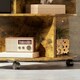 image 3 of Industrial 3 Tier Rolling Coffee Table Rustic Brown Brown