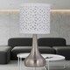 image 5 of Set of 2 Romana - Brushed Chrome Touch Operated Table Lamps Bedside Lights White Laser Cut Shade Silver | White