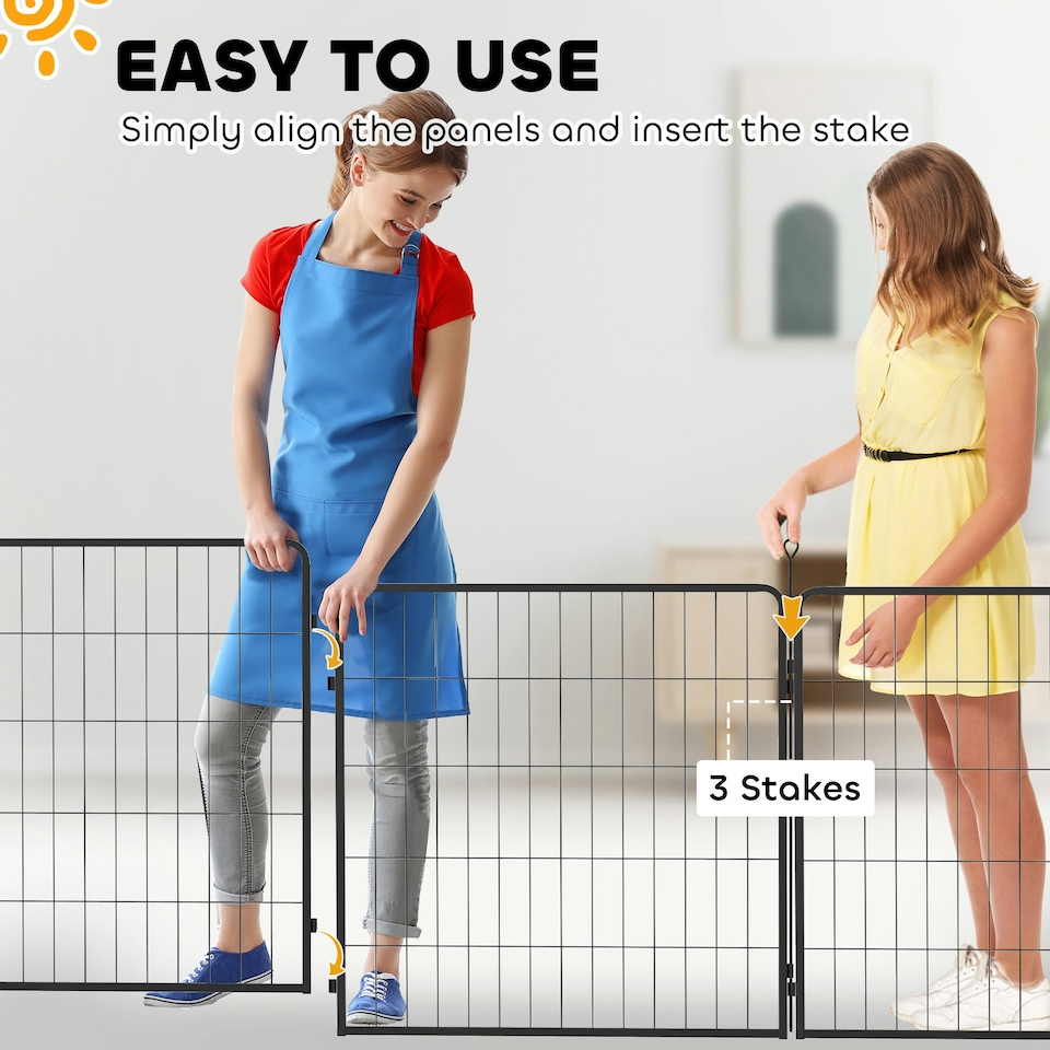 image 1 of PawHut 2 Piece Dog Pen Expansion Pack for 80cm High Pet Playpen for S M Dogs