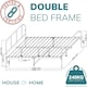 image 2 of Double Size Bed Frame Metal Rounded Headboard Easy Assembly Bed Base Storage