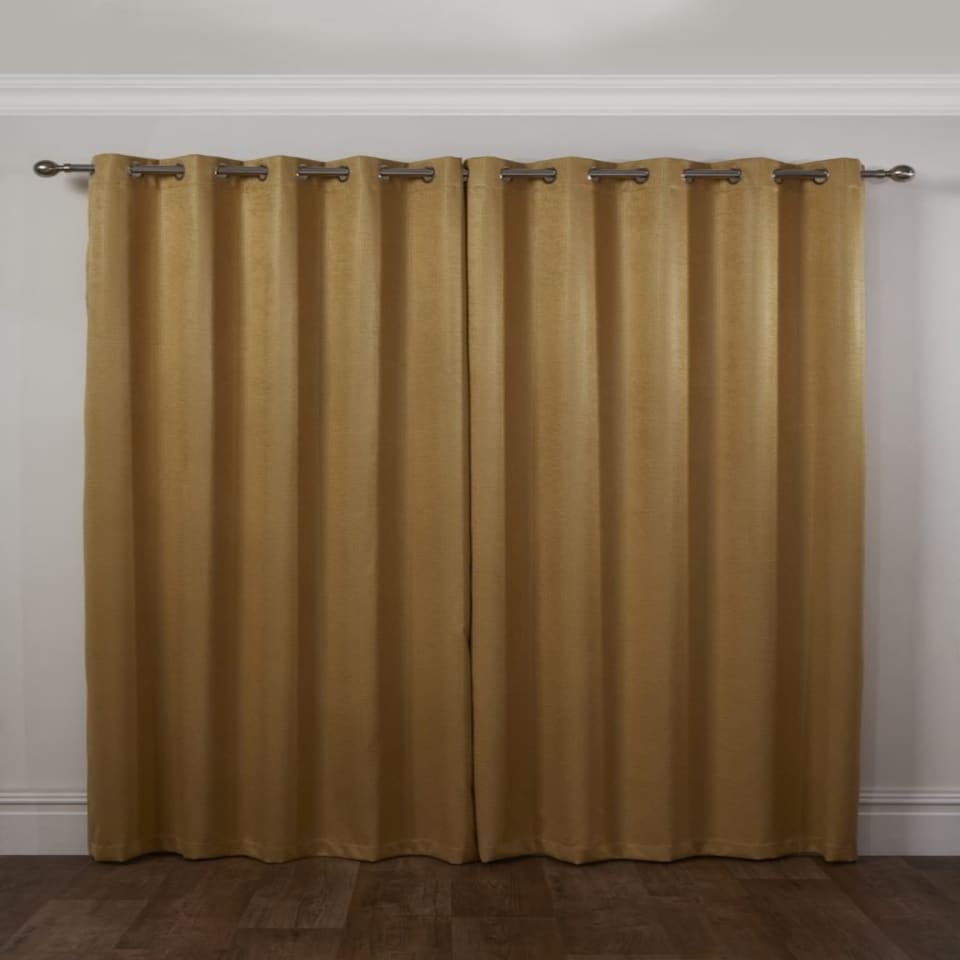 image 1 of Metro Thermal Blackout Eyelet Curtains 116cm x 183cm Ochre | Yellow | Yellow
