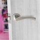 image 3 of Golden Grace 1 Set Astrid Design Modern Door Handles Lever Latch on Round Rose in Duo Finish with Tubular Latch and Pair of Hinges | Grey | 1 Set