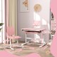 image 5 of AIYAPLAY Height Adjustable Kids Desk and Chair Set w Tilted Desktop | Pink
