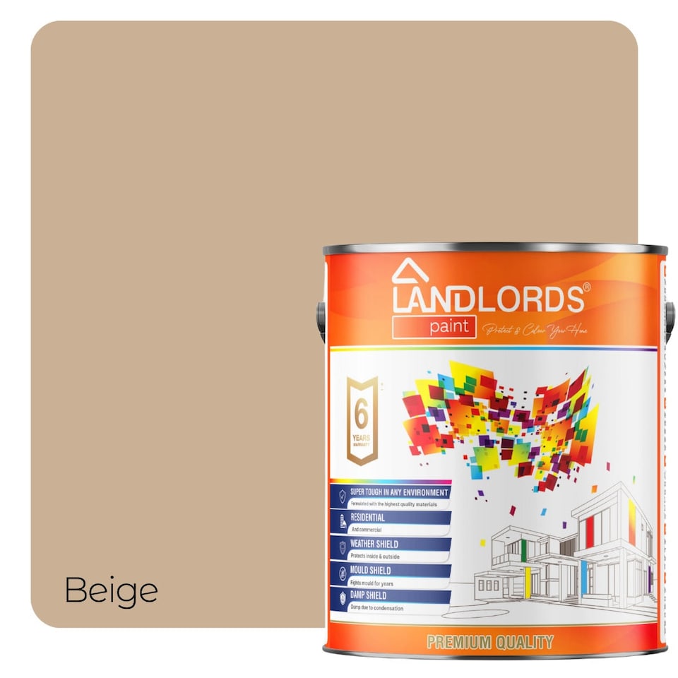 image 1 of Landlords Paint - Anti-Damp Paint - Damp Proof Protection for Interior Walls & Ceilings - Beige - 2.5L
