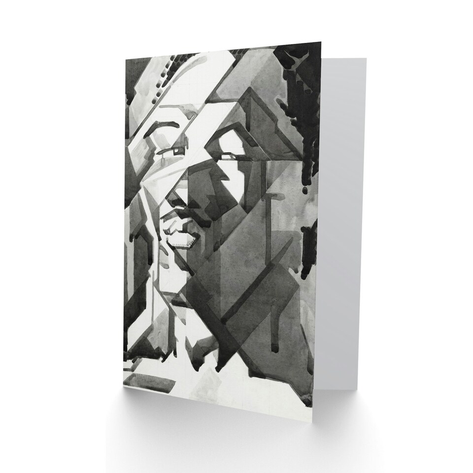image 1 of Reijer Stolk Art Card Self Portrait Abstract Cubist Painting